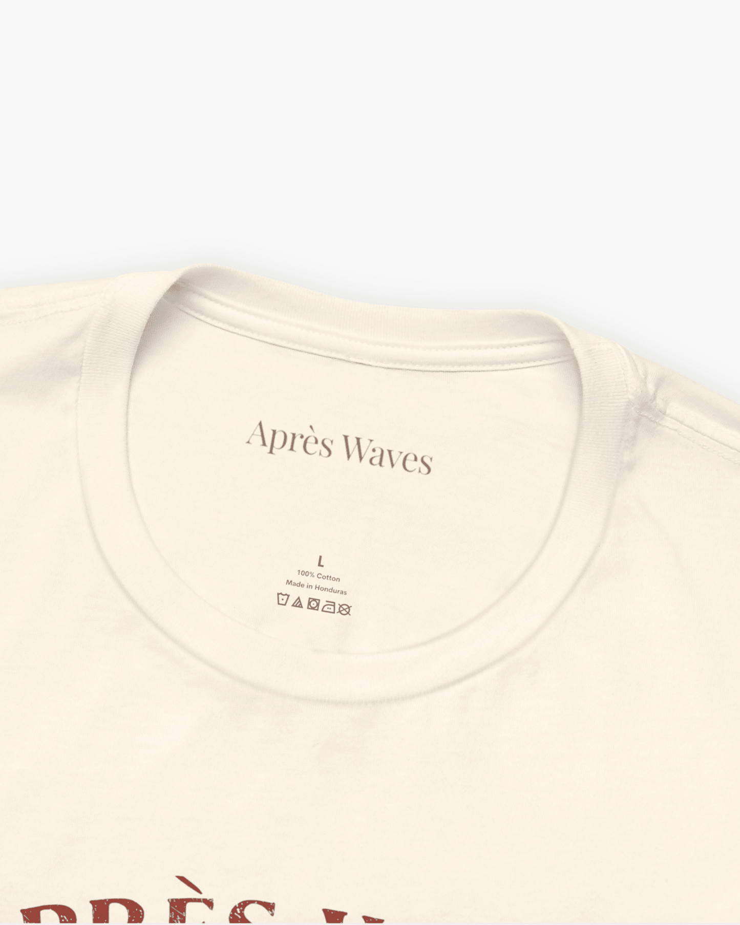 Real Leather Ecru S graphic t-shirt - Après Waves