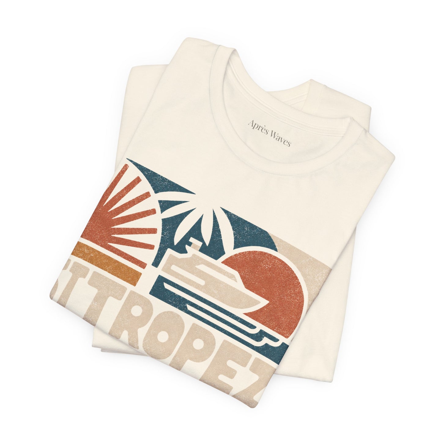 80s Tropez Ecru S graphic t-shirt - Après Waves