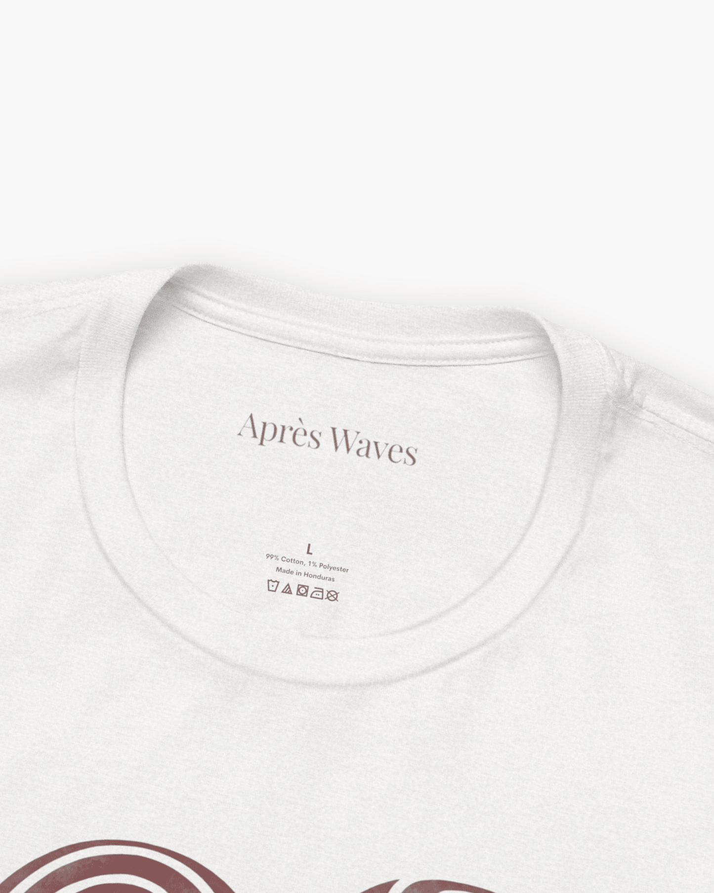 Swirling Burgandy Ash S graphic t-shirt - Après Waves