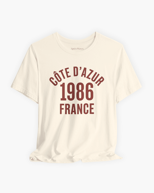 Varsity 1986 Ecru S graphic t-shirt - Après Waves