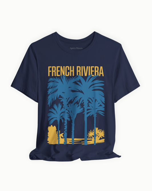 Riviera Palms Navy S graphic t-shirt - Après Waves
