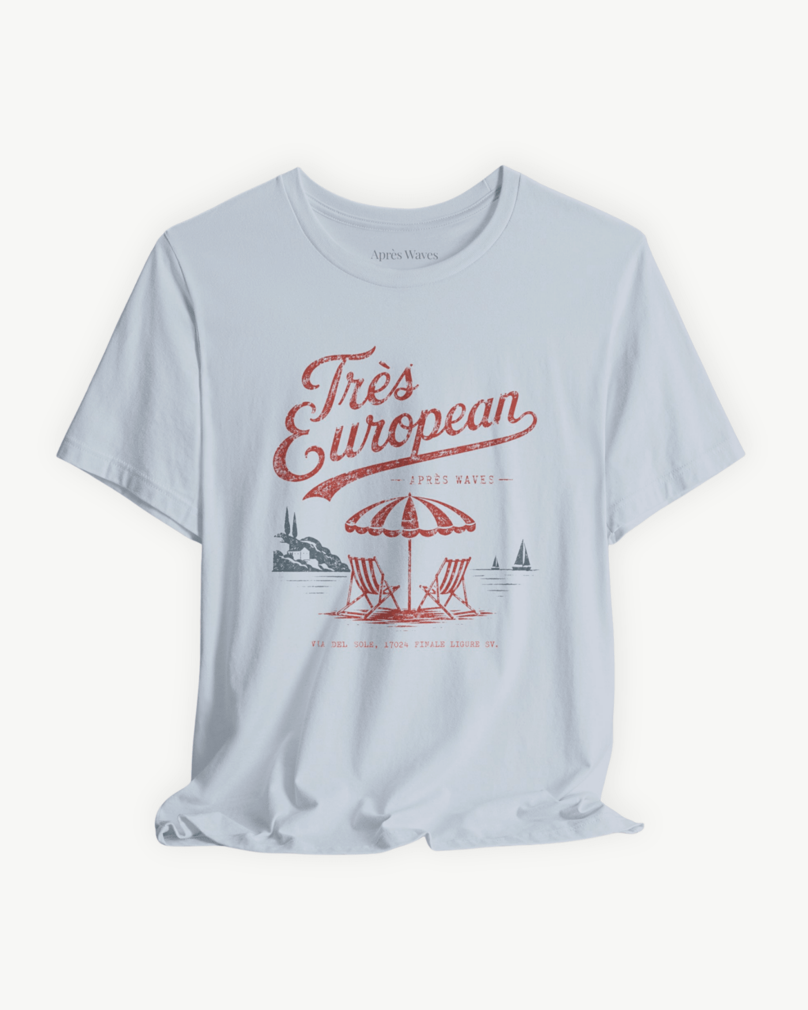 Très Euro Light Blue S graphic t-shirt - Après Waves