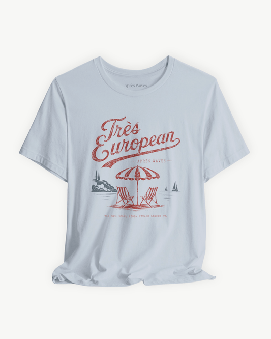 Très Euro Light Blue S graphic t-shirt - Après Waves