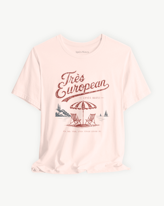 Très Euro Soft Pink S graphic t-shirt - Après Waves