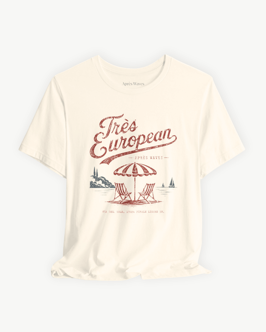 Très Euro Ecru S graphic t-shirt - Après Waves