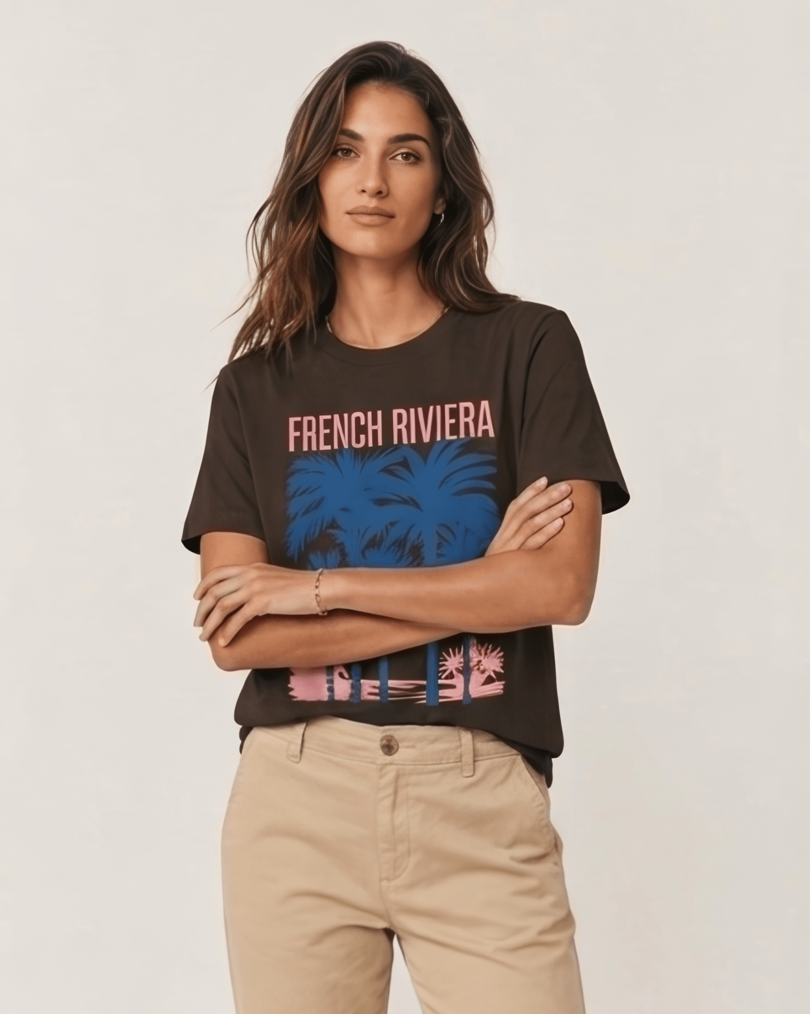 Riviera Palms Chocolate S graphic t-shirt - Après Waves