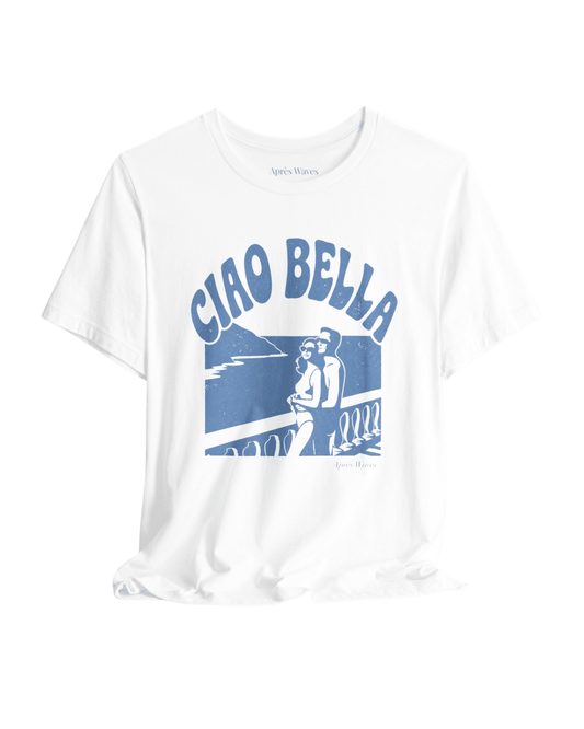 Ciao Bella White S graphic t-shirt - Après Waves