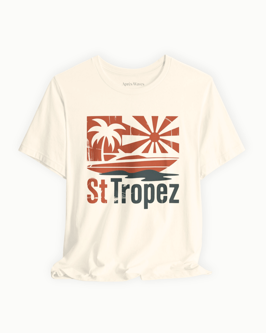 St Tropez Ecru S graphic t-shirt - Après Waves