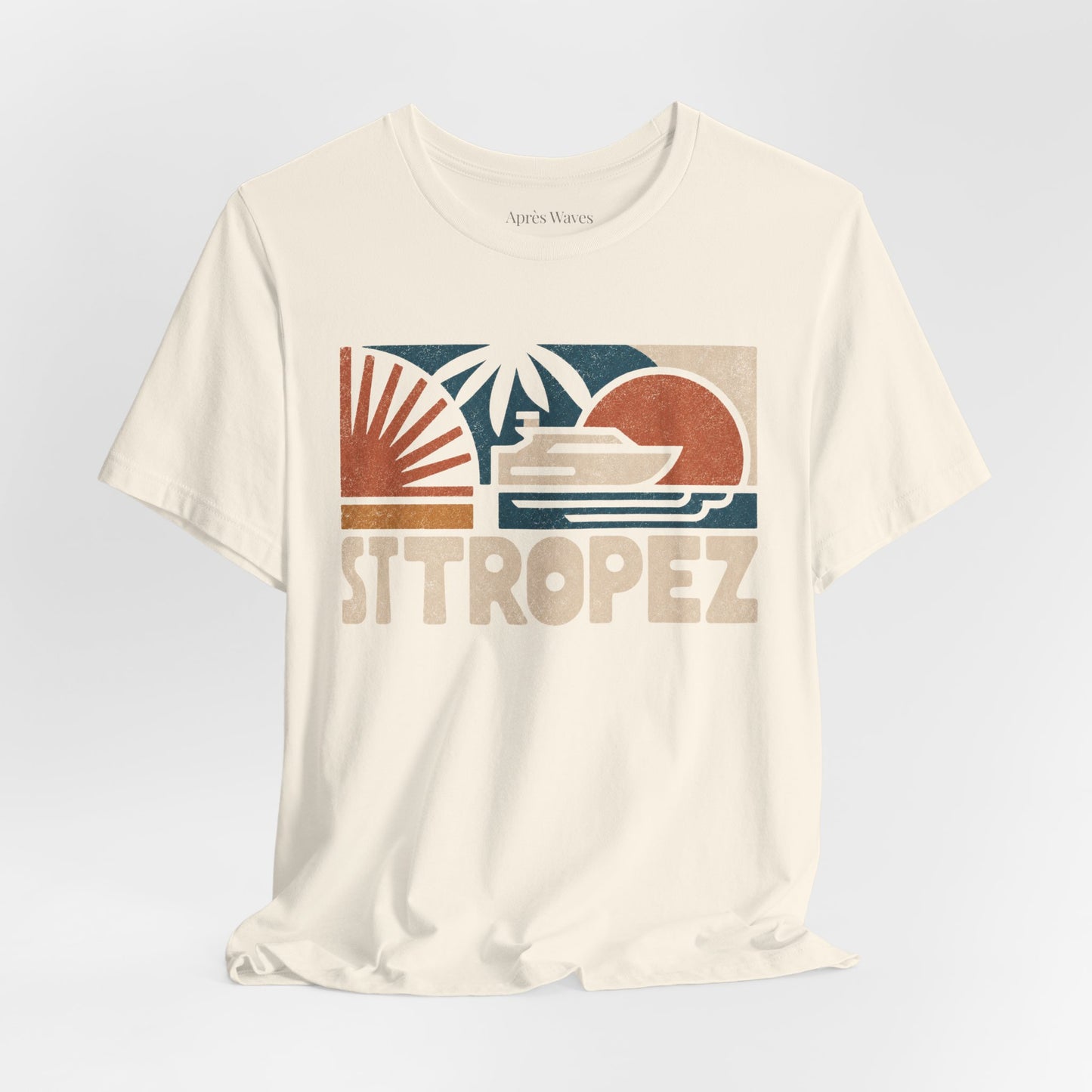 80s Tropez Ecru S graphic t-shirt - Après Waves