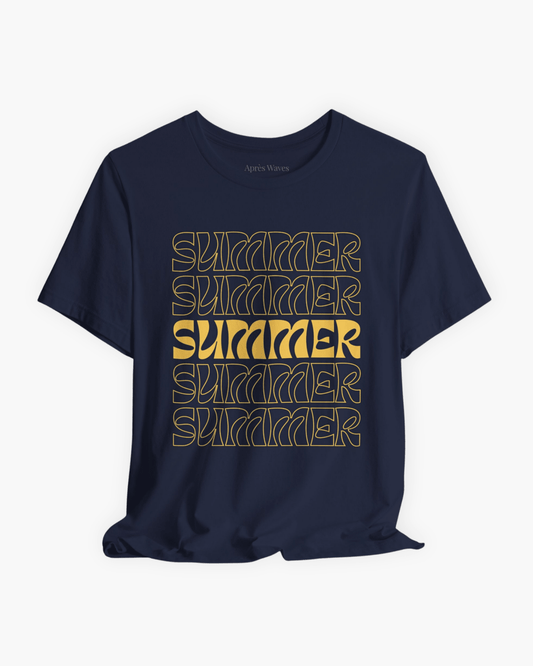 Summer of Plenty Navy S graphic t-shirt - Après Waves