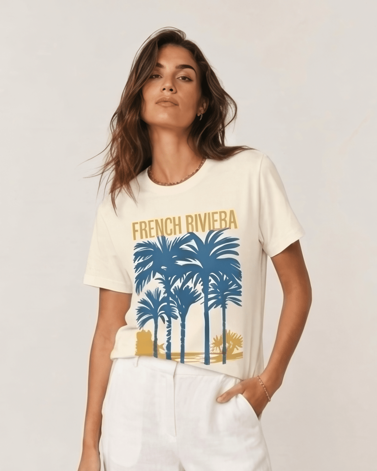 Riviera Palms Natural S graphic t-shirt - Après Waves