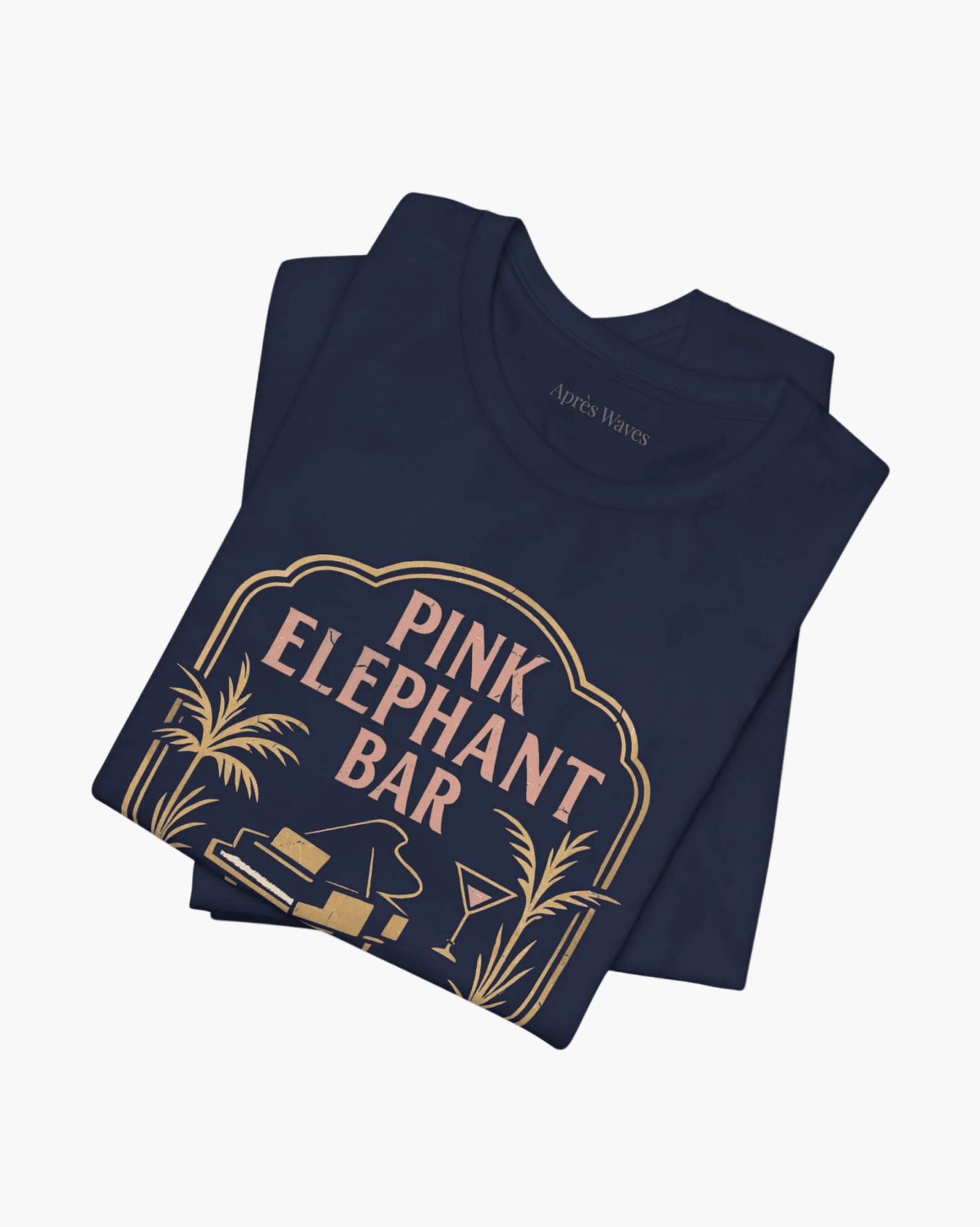 Pink Elephant Navy S graphic t-shirt - Après Waves