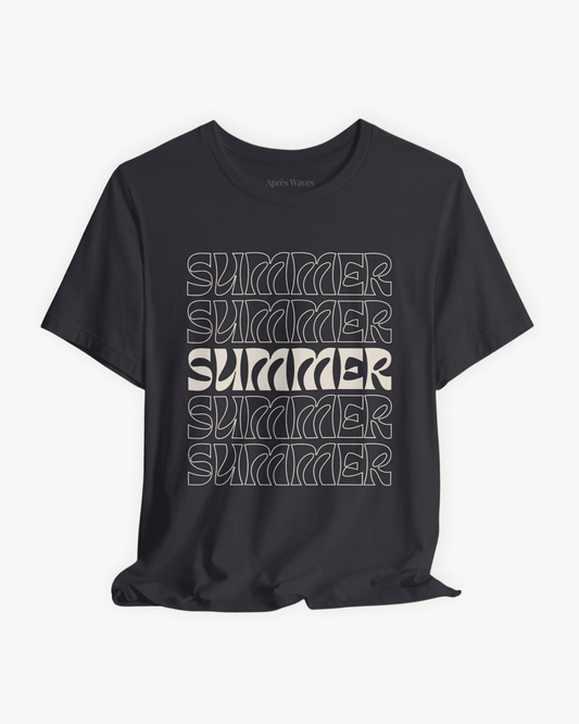 Summer of Plenty Charcoal M graphic t-shirt - Après Waves