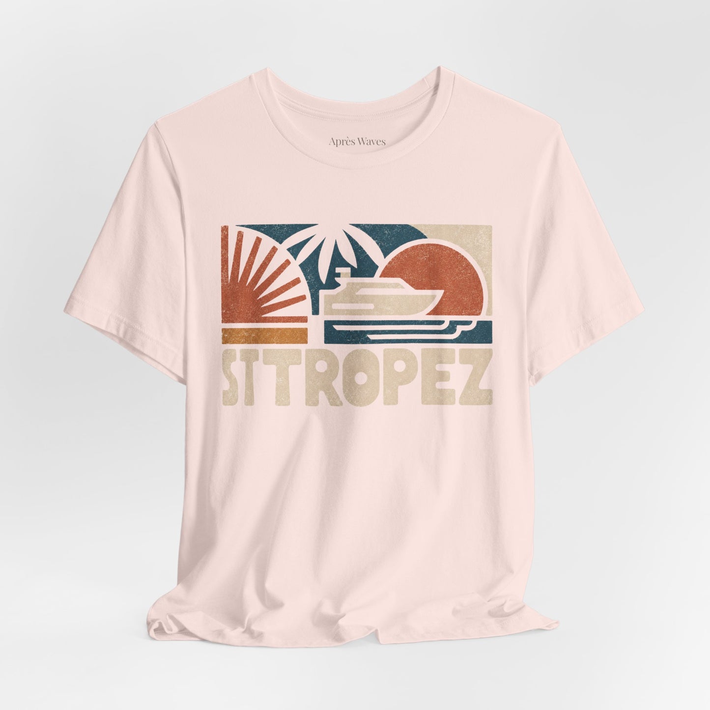 80s Tropez Soft Pink S graphic t-shirt - Après Waves
