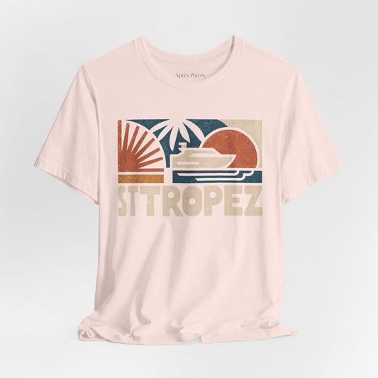 80s Tropez Soft Pink S graphic t-shirt - Après Waves