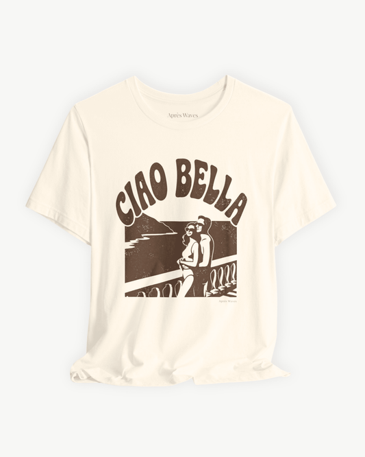 Ciao Bella Ecru S graphic t-shirt - Après Waves