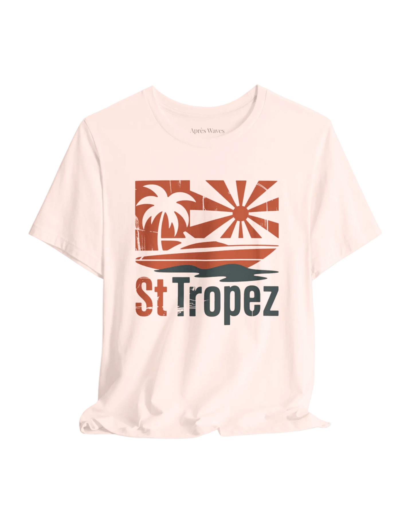 St Tropez Soft Pink M graphic t-shirt - Après Waves