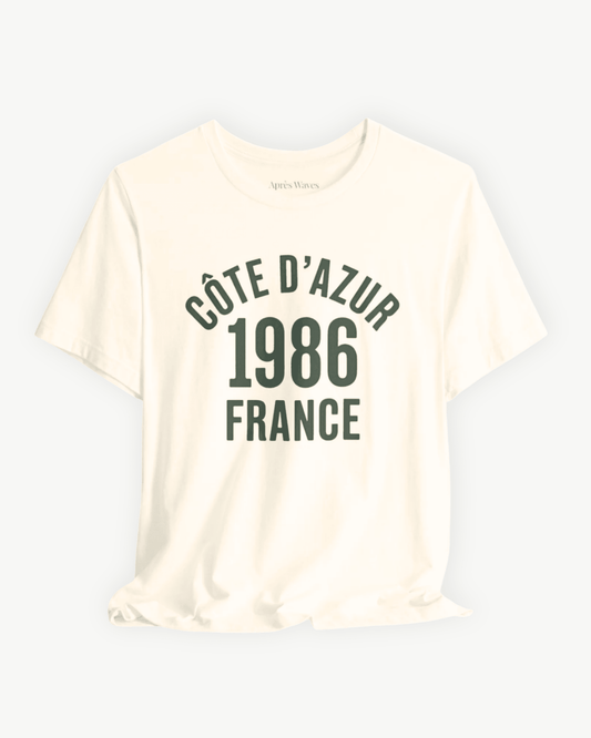 Varsity 1986 Ecru S graphic t-shirt - Après Waves
