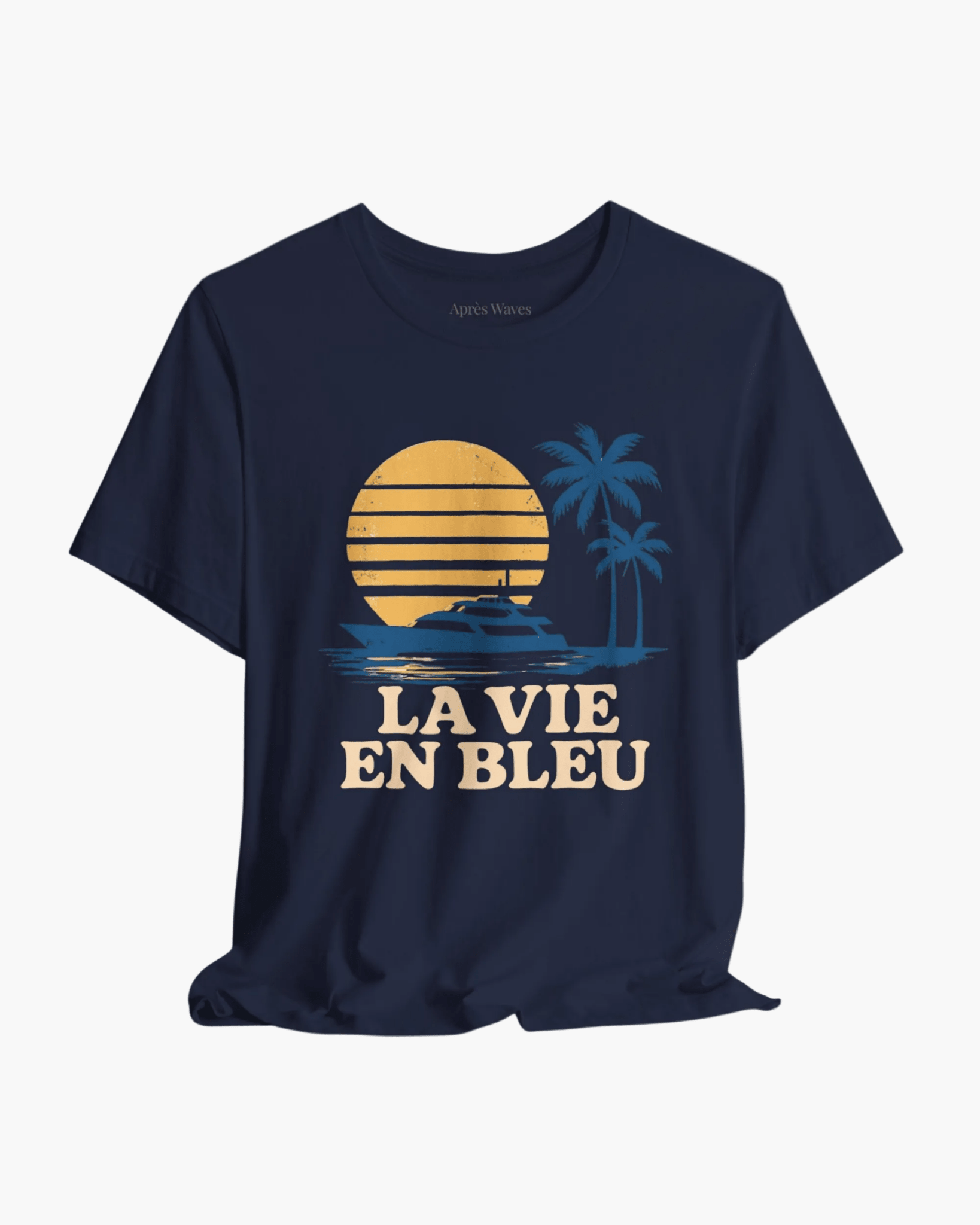Life in Blue Navy S graphic t-shirt - Après Waves