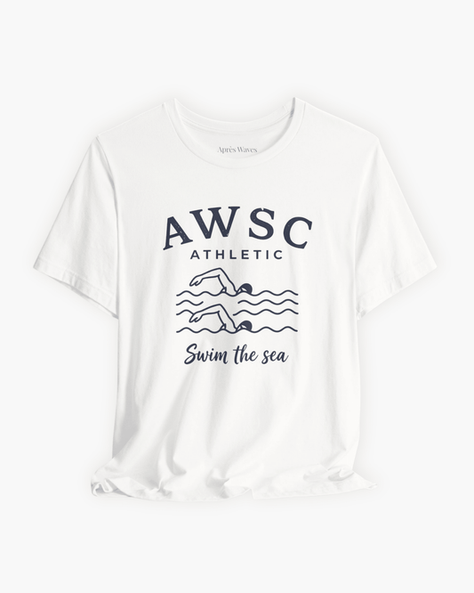 Swim the Sea White S graphic t-shirt - Après Waves