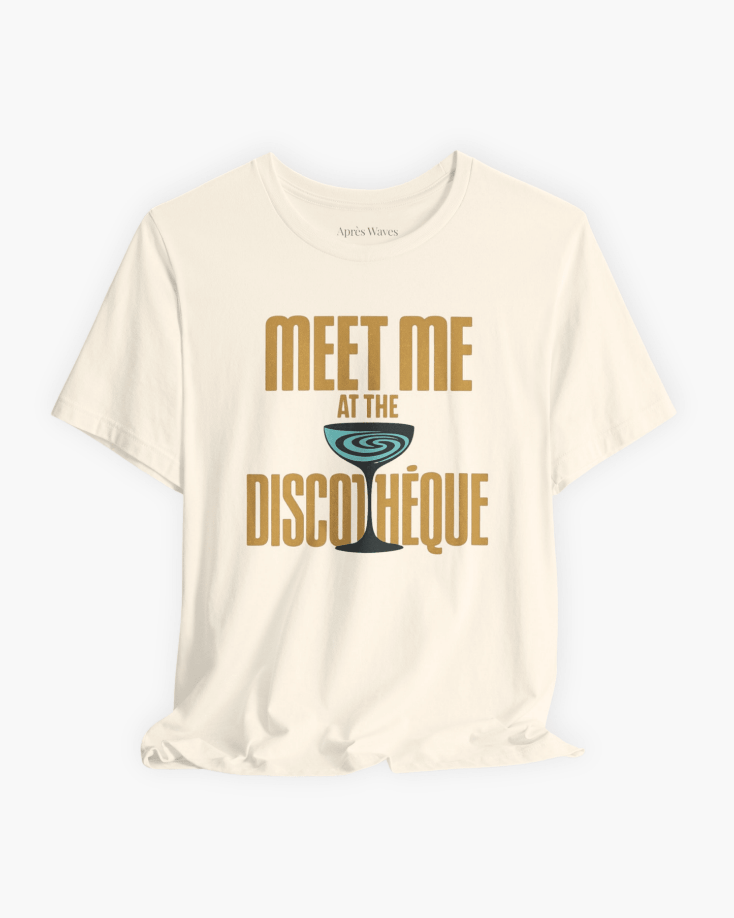 Disco Meet Ecru S graphic t-shirt - Après Waves