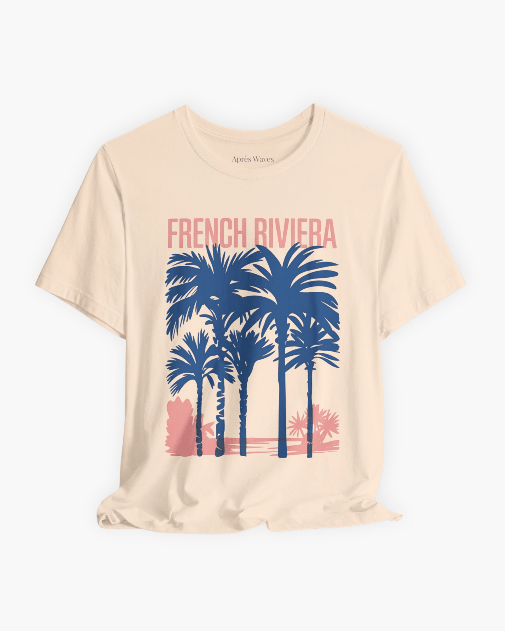 Riviera Palms Cream S graphic t-shirt - Après Waves