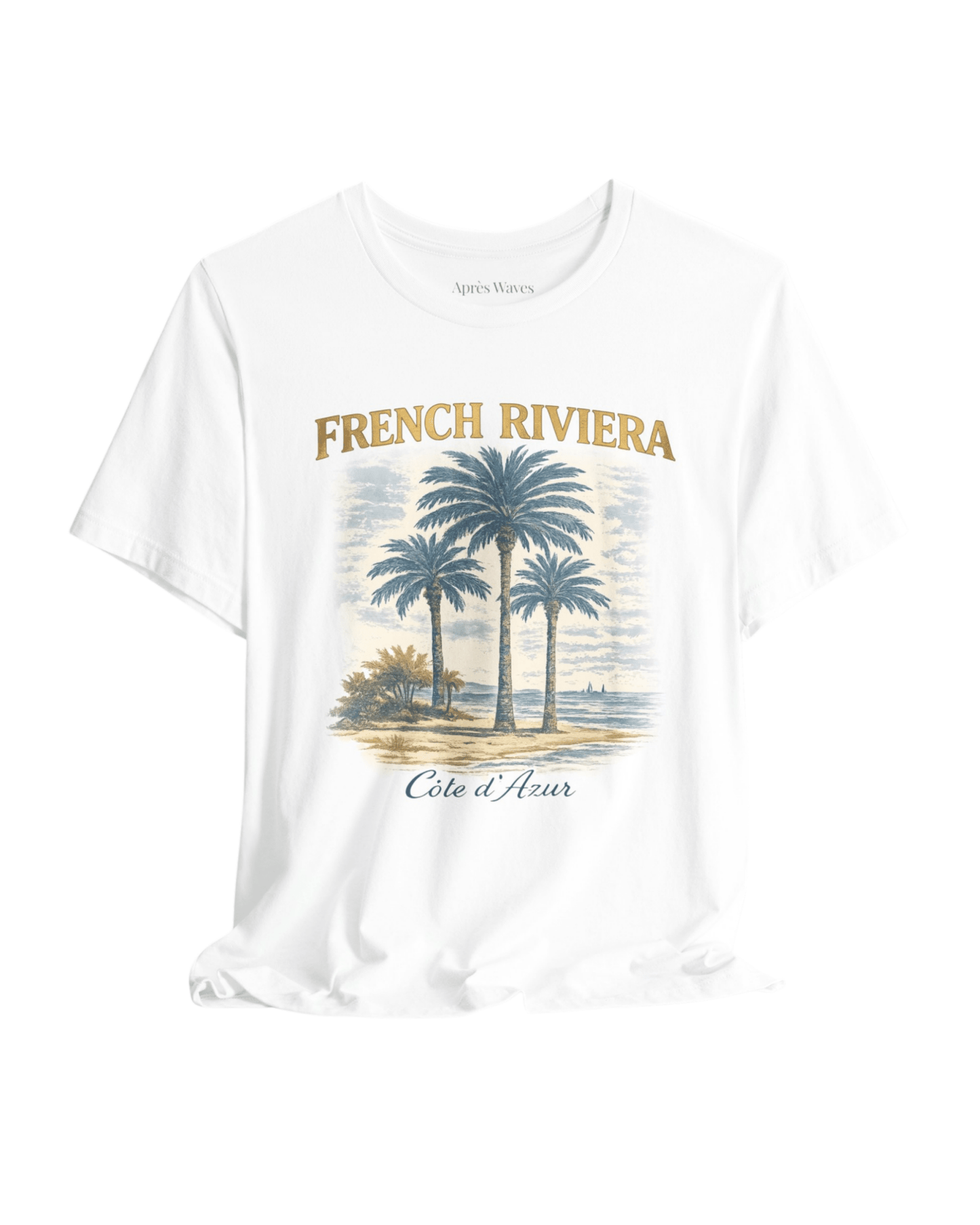 Riviera Postcard White S graphic t-shirt - Après Waves