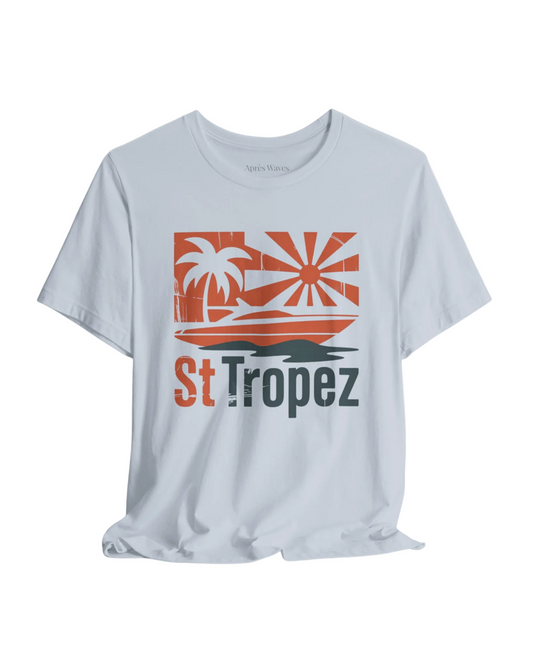 St Tropez Light Blue S graphic t-shirt - Après Waves