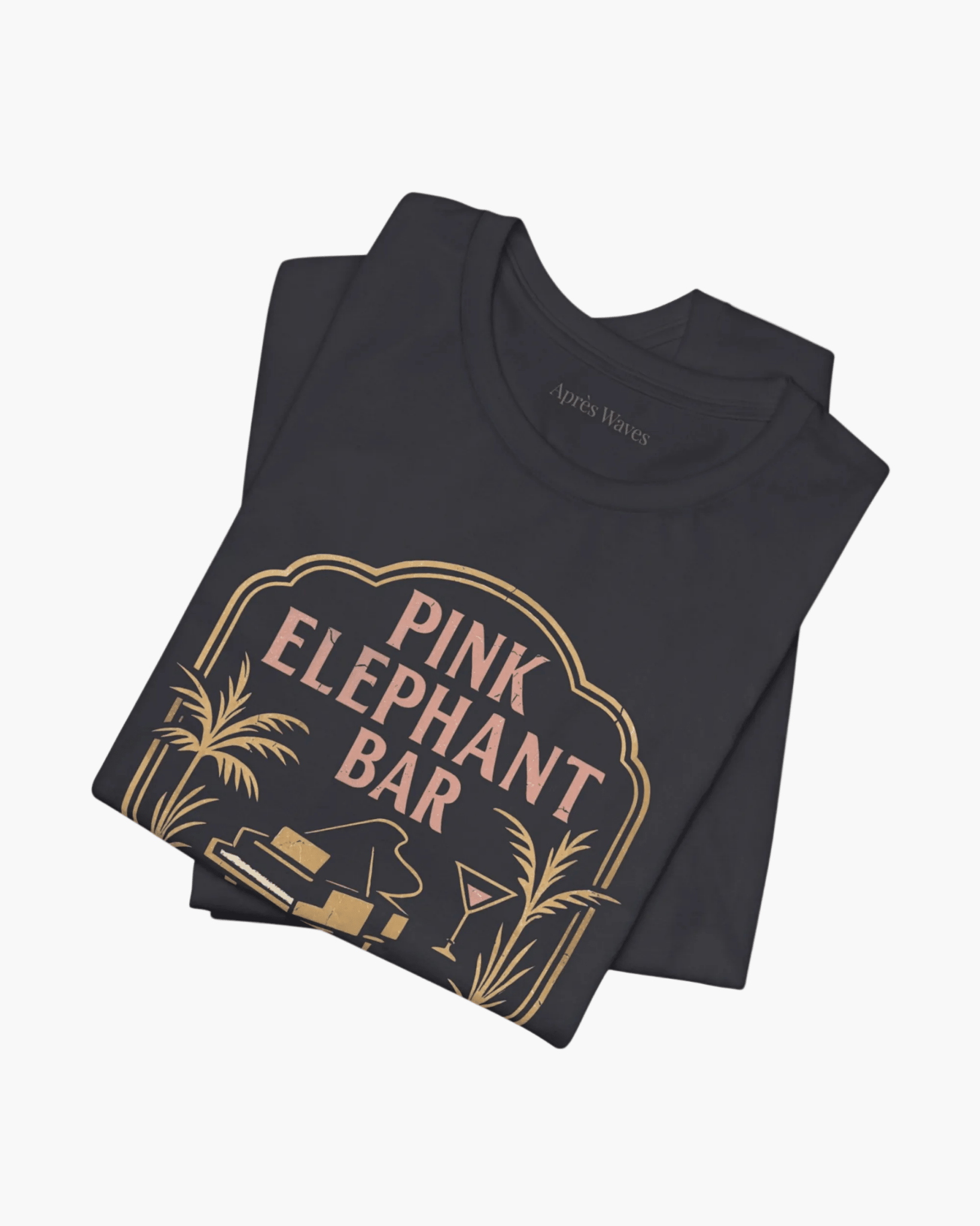 Pink Elephant Charcoal S graphic t-shirt - Après Waves