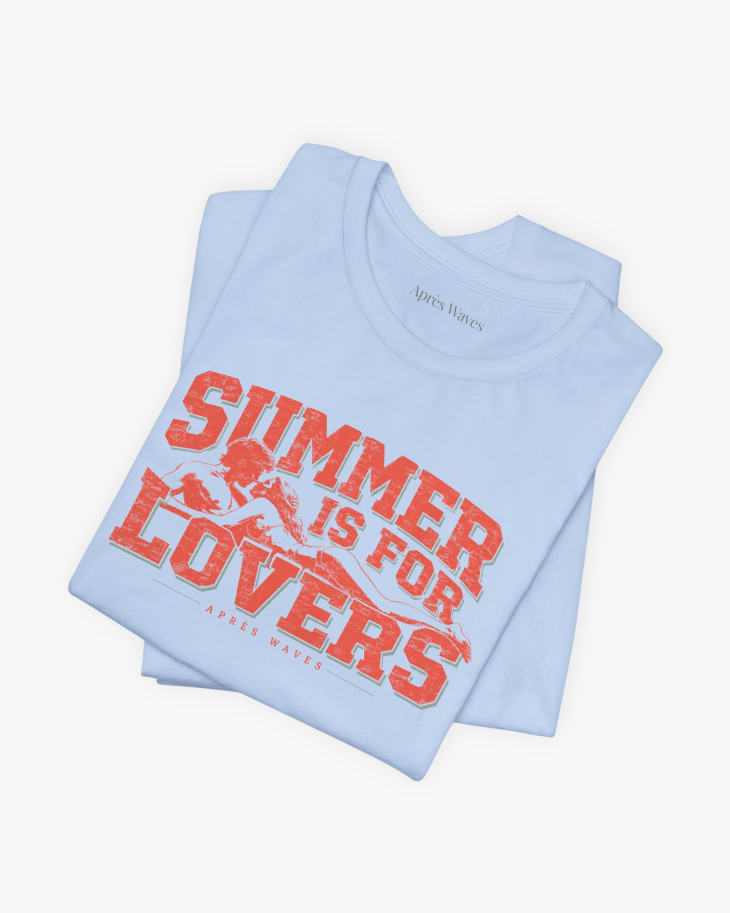 Summer Lovers Sky Blue S graphic t-shirt - Après Waves