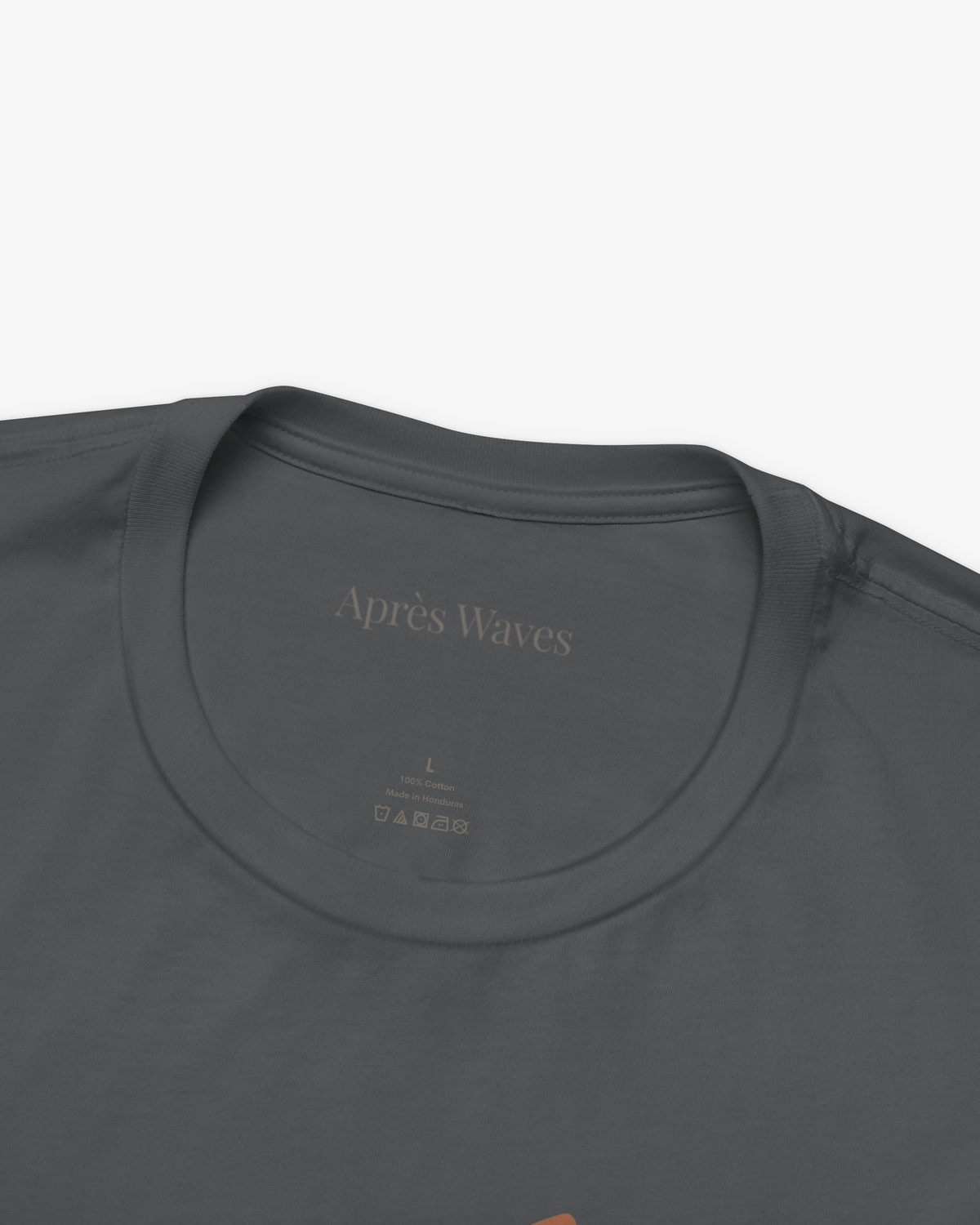 Retro Logo Asphalt tee collar detail - Après Waves