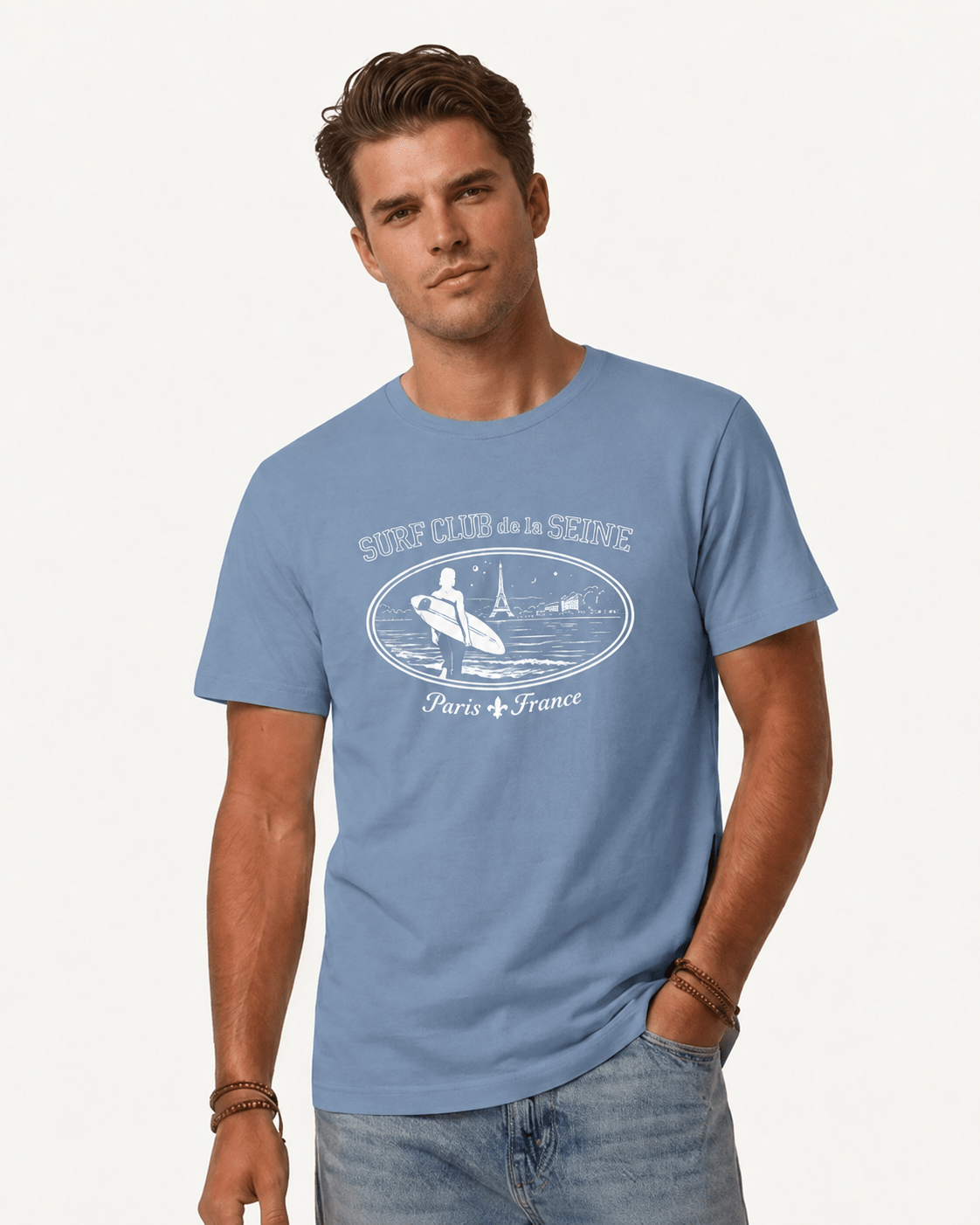 Paris Surf Club Pacific Blue S graphic t-shirt - Après Waves