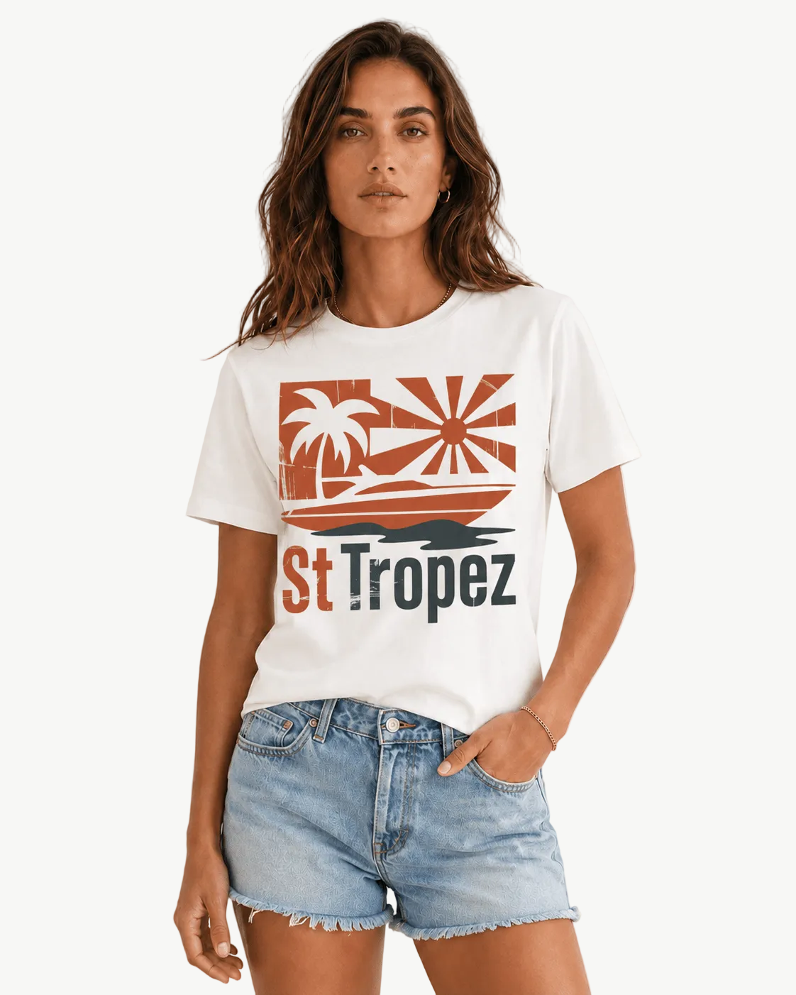 St Tropez White S graphic t-shirt - Après Waves