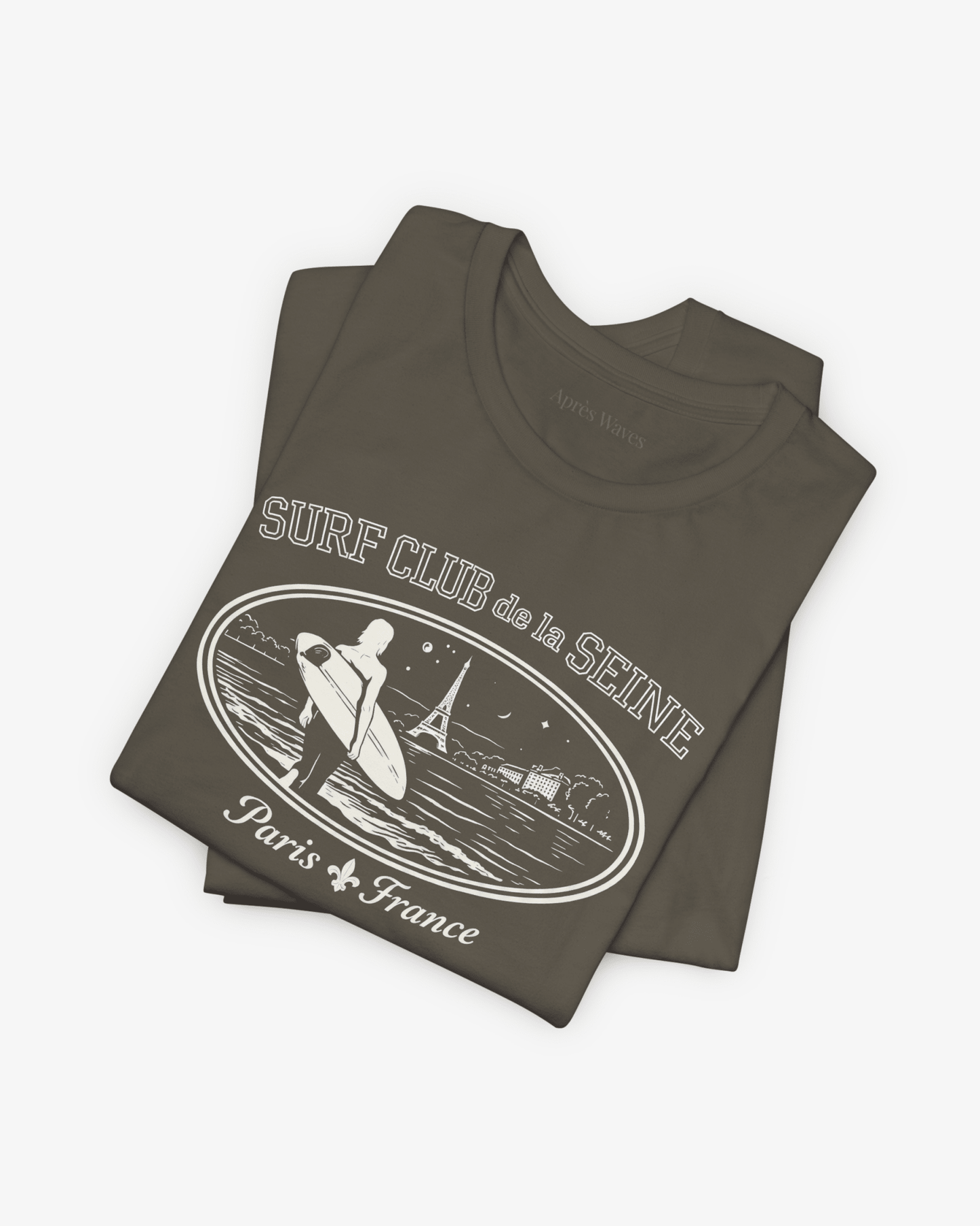 Paris Surf Club Army folded graphic tee - Après Waves