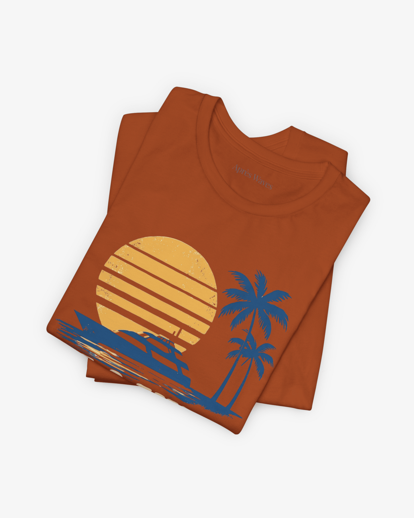 Life in Blue Ecru folded graphic tee - Après Waves