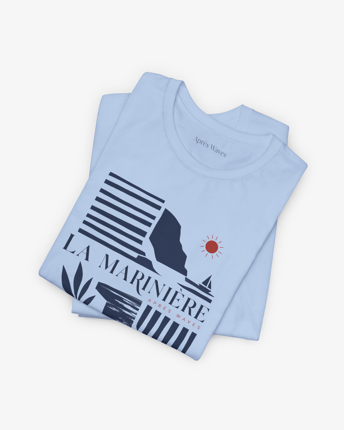 La Marinière Baby Blue folded graphic tee - Après Waves
