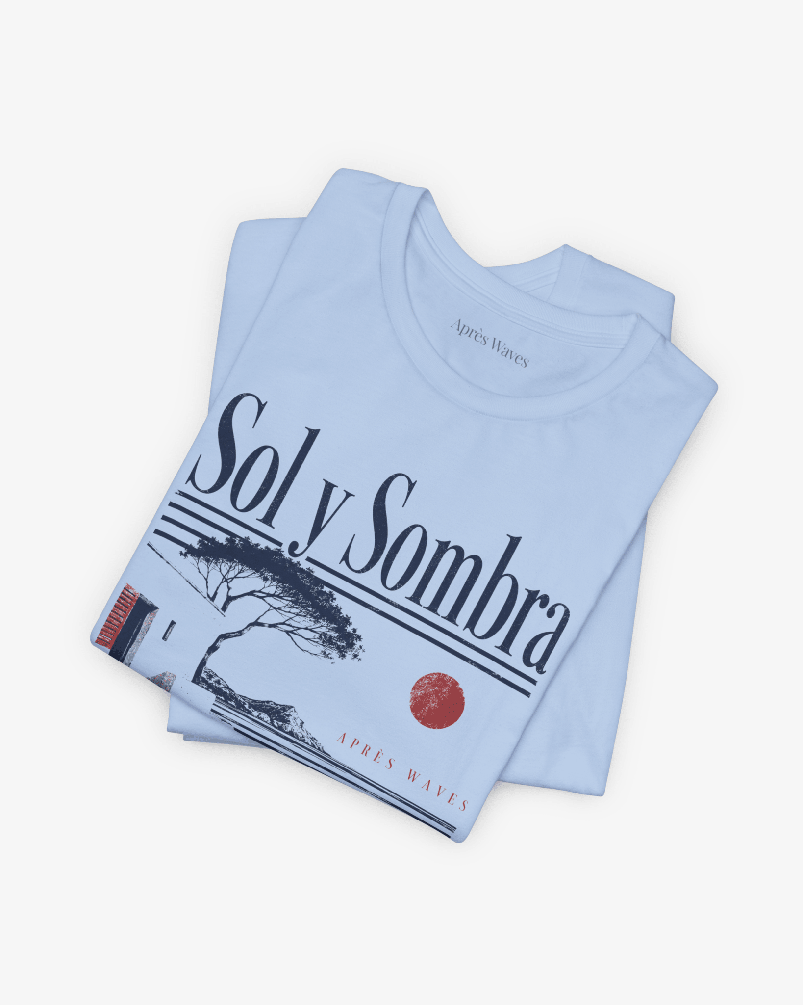 Sun and Shade Baby Blue folded graphic tee - Après Waves