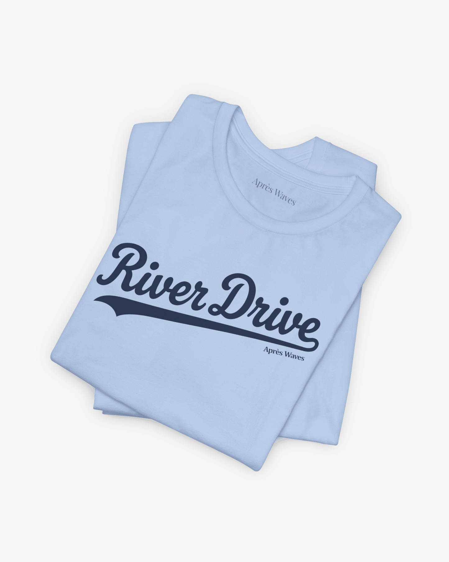River Drive Baby Blue folded graphic tee - Après Waves