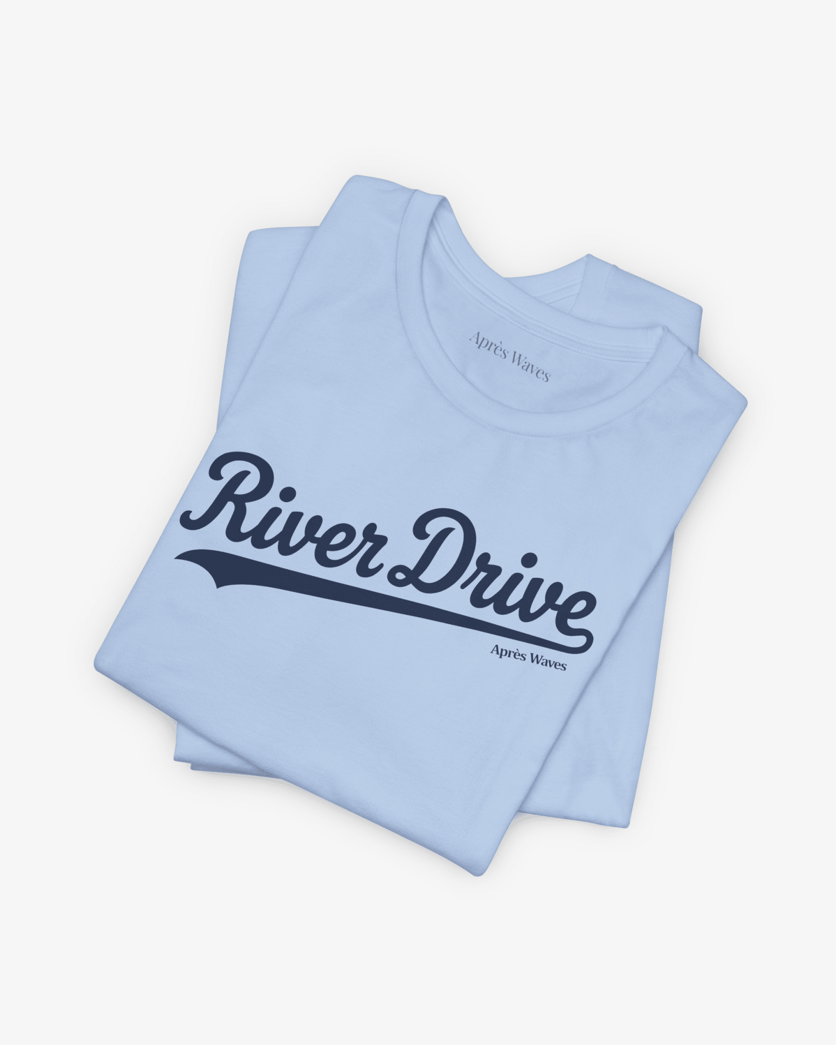 River Drive Baby Blue folded graphic tee - Après Waves