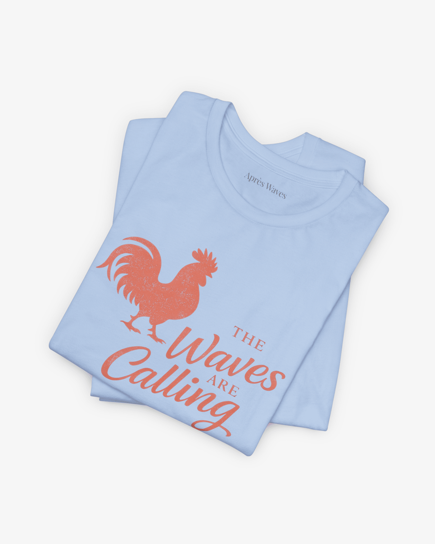 Waves are Calling Baby Blue folded graphic tee - Après Waves