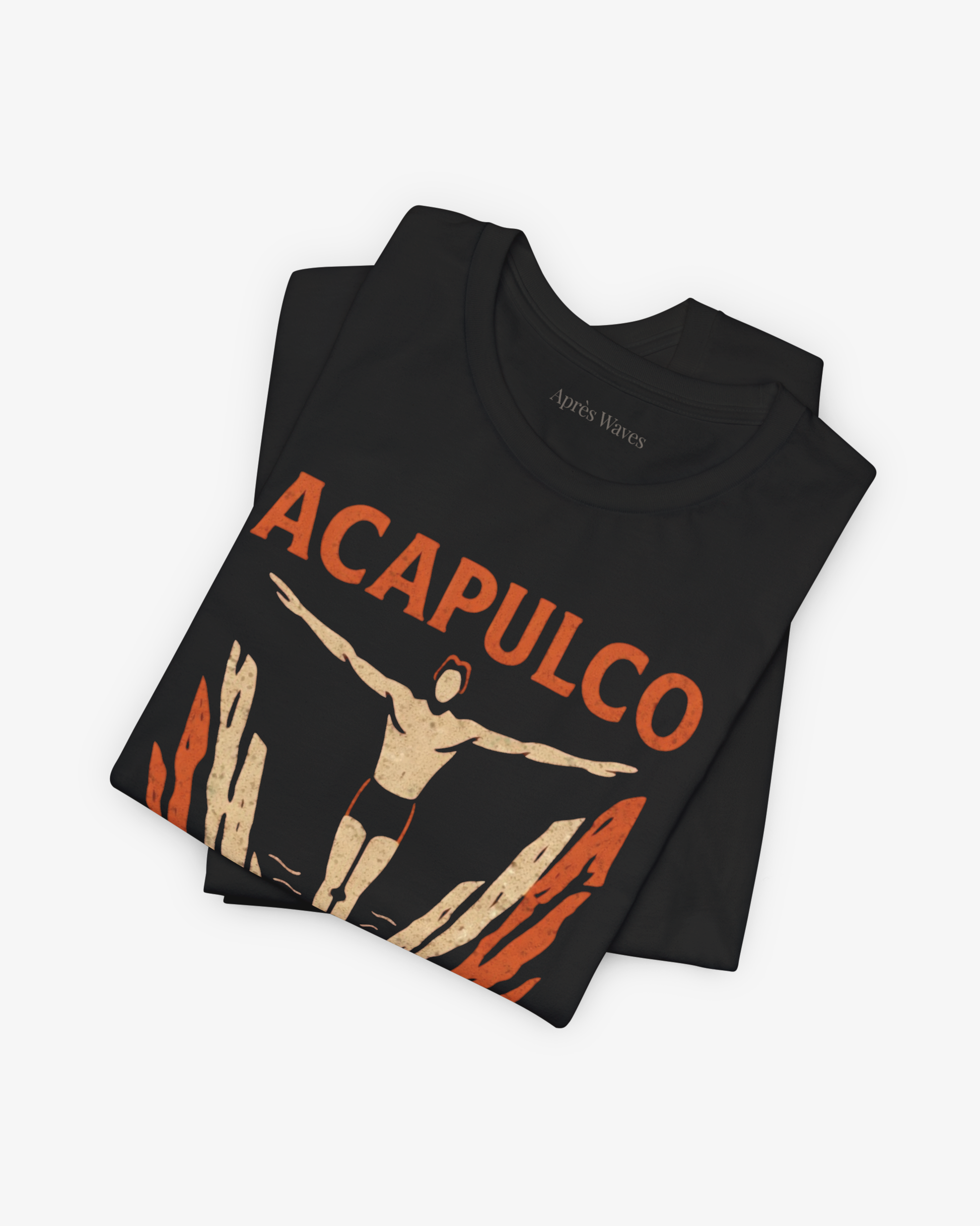 Swanning Around Black folded graphic tee - Après Waves