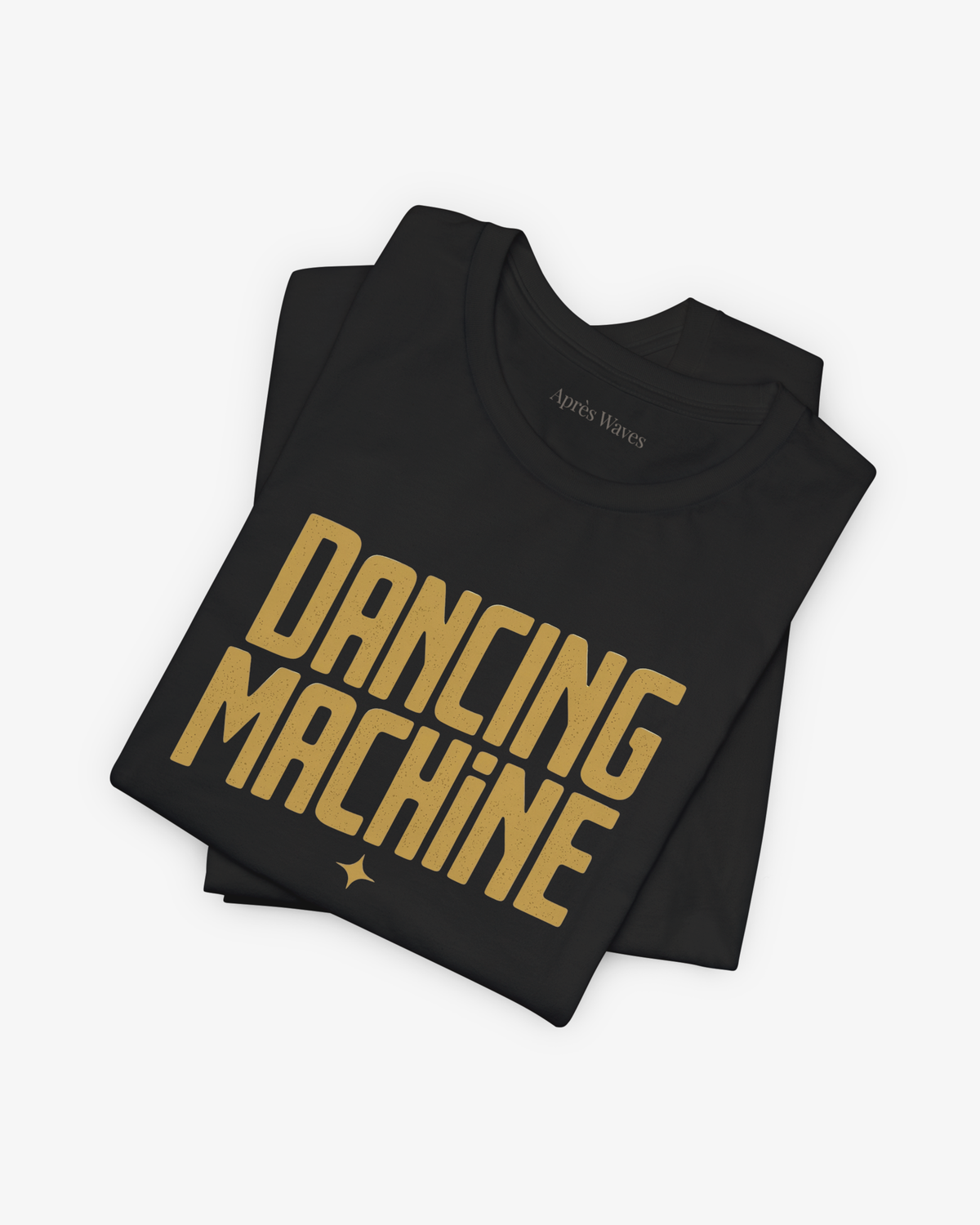 Dancing Machine Black folded graphic tee - Après Waves