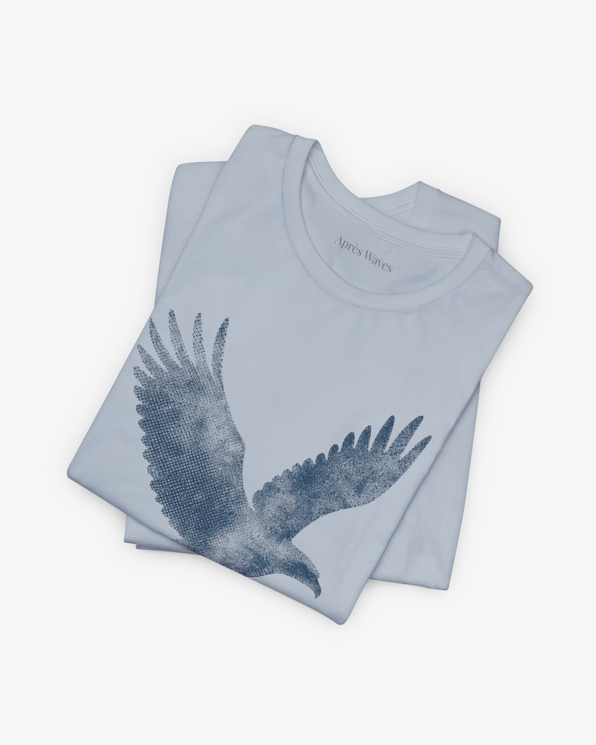 Soaring Light Blue folded graphic tee - Après Waves