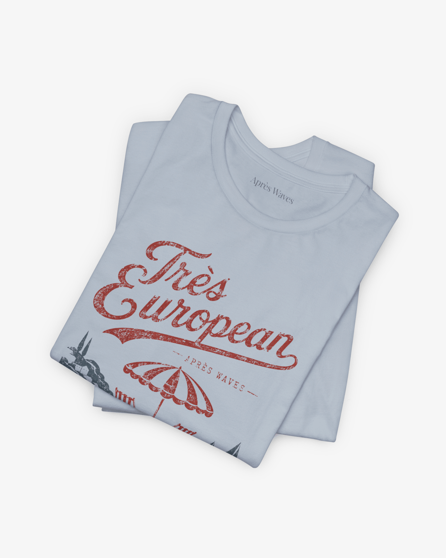 Très Euro Light Blue folded graphic tee - Après Waves