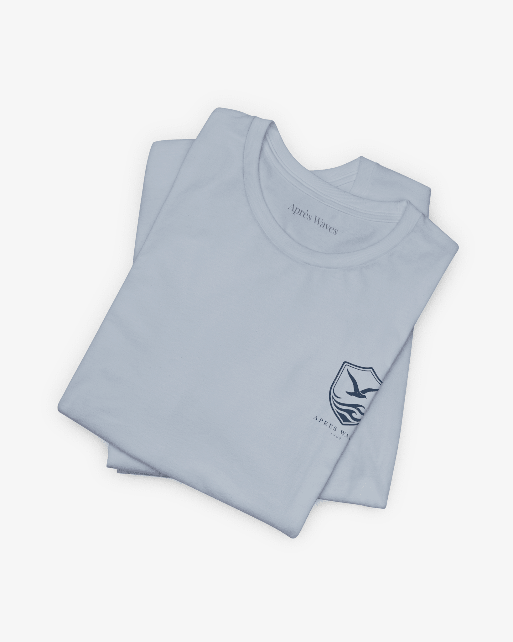 Après Crest Light Blue folded graphic tee - Après Waves