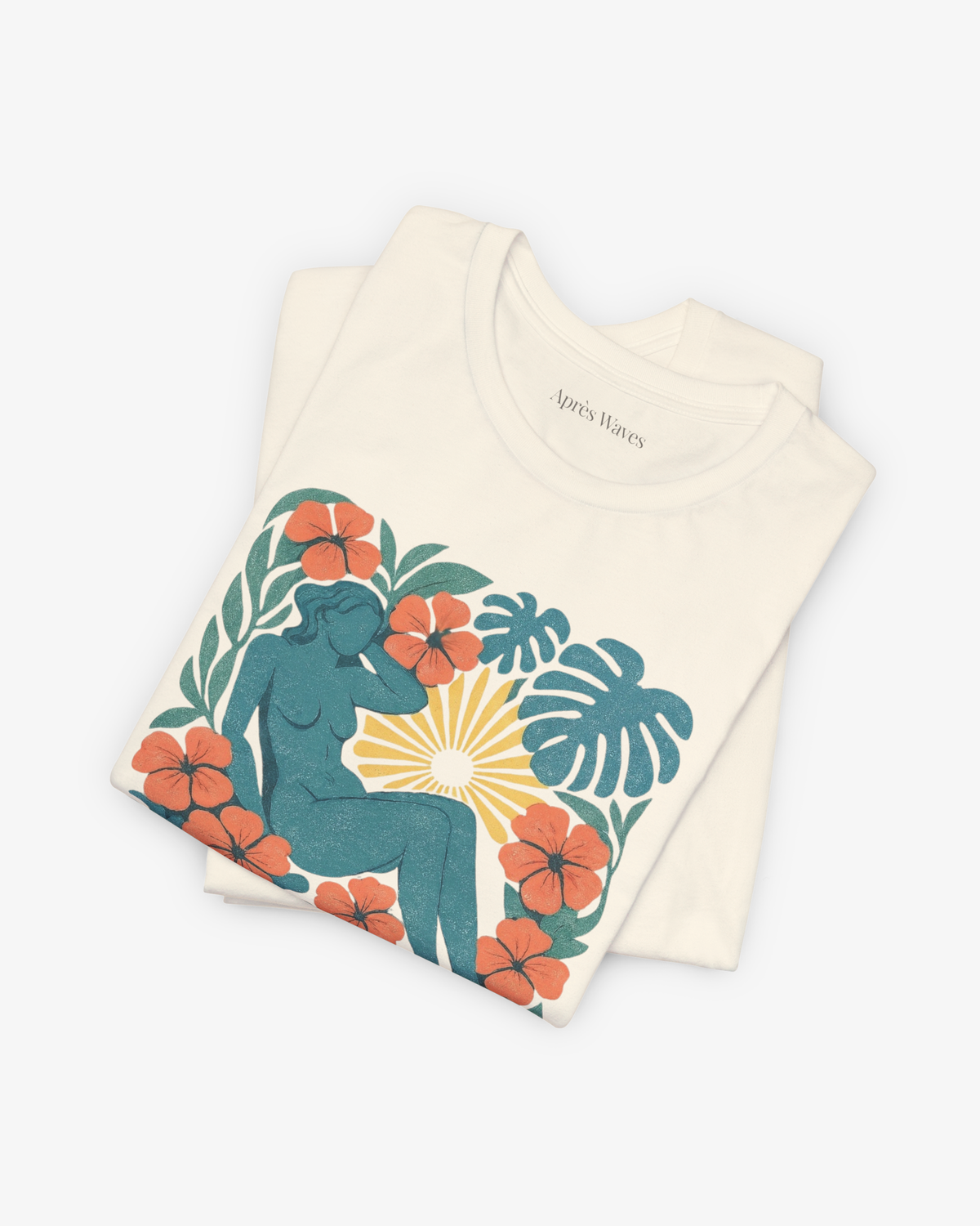 Garden Godiva Ecru folded graphic tee - Après Waves