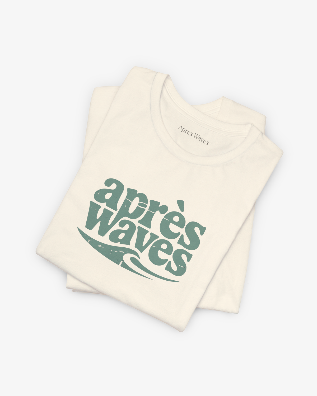 Retro Logo Ecru folded graphic tee - Après Waves