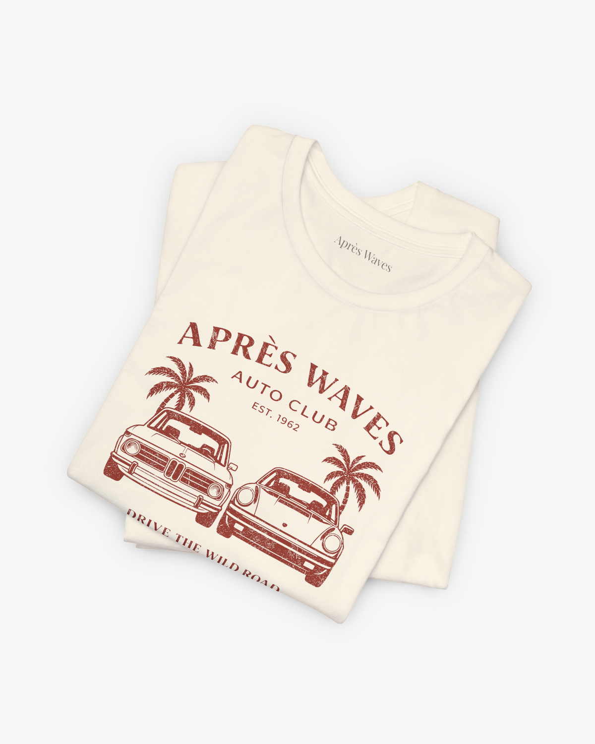 Real Leather Ecru folded graphic tee - Après Waves