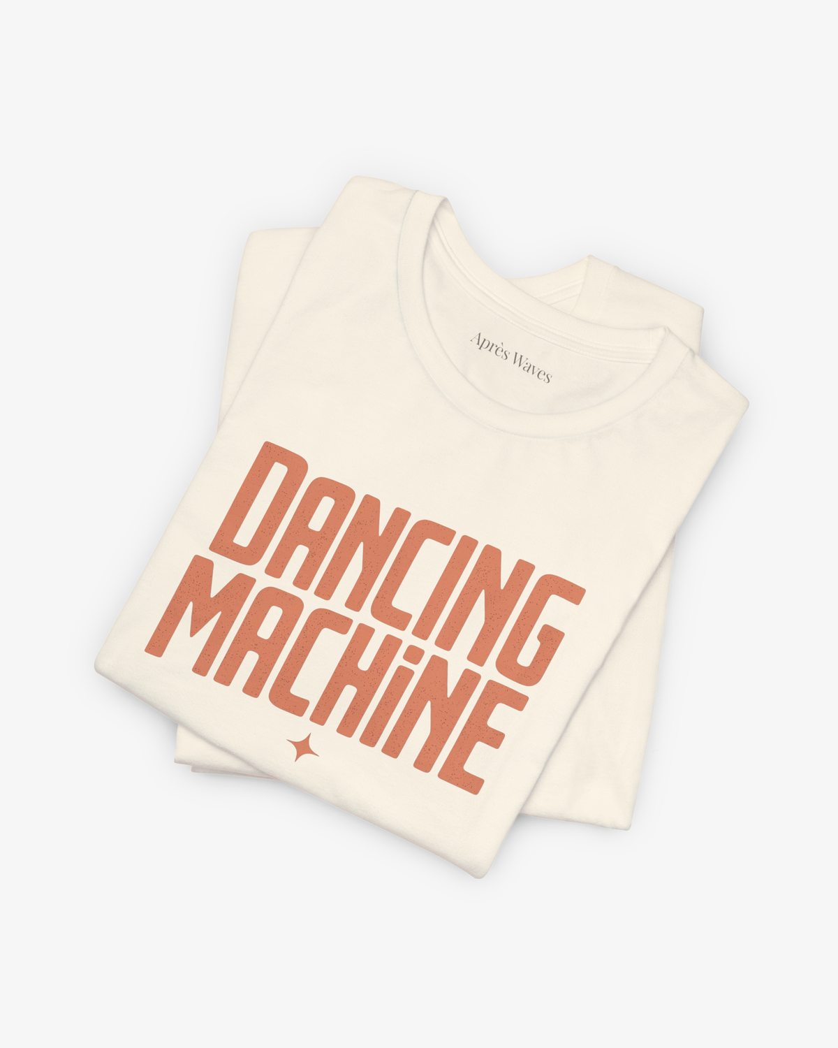 Dancing Machine Ecru folded graphic tee - Après Waves