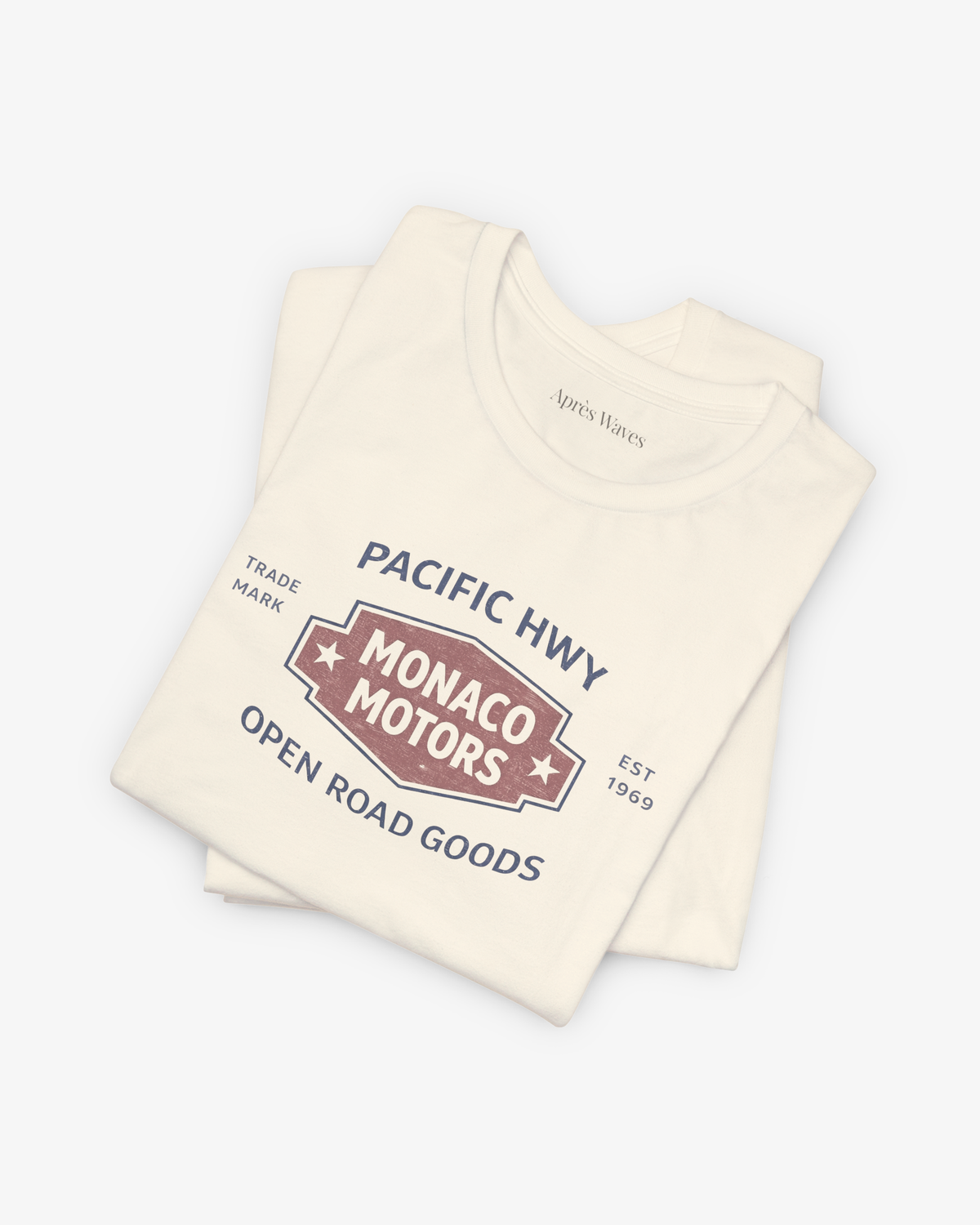 Monaco Motors Ecru folded graphic tee - Après Waves